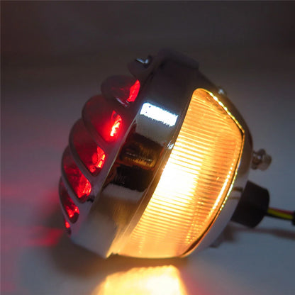 LED Tail Brake Light Grille for - Chrome, Red Lens