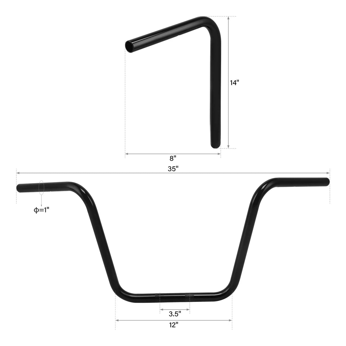 14" Black Ape Hanger Handlebar for Harley Sportster XL (1982–2023)