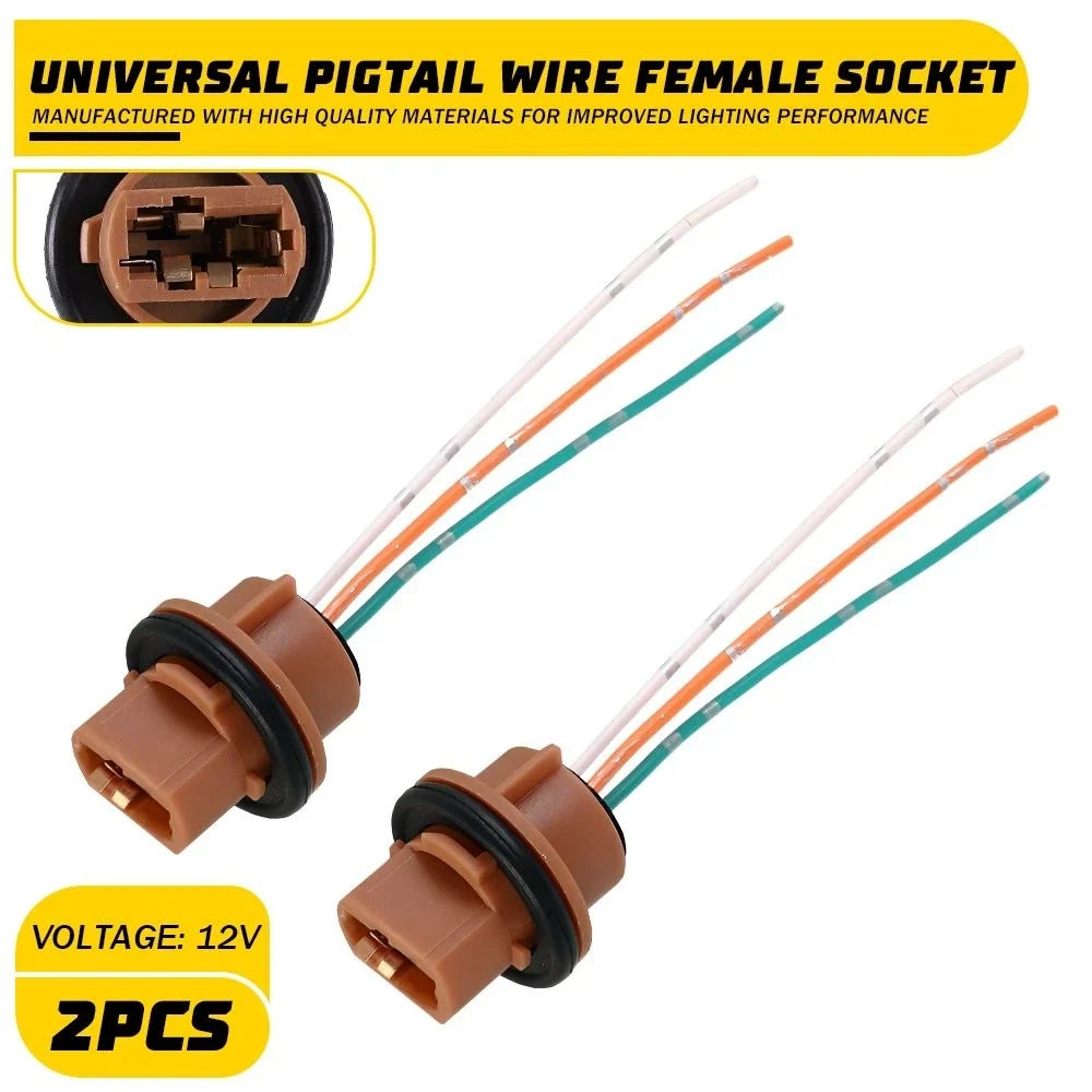 Wire Pigtail 2644 Female Socket 7443 for Stop Tail Light Bulb (EV)