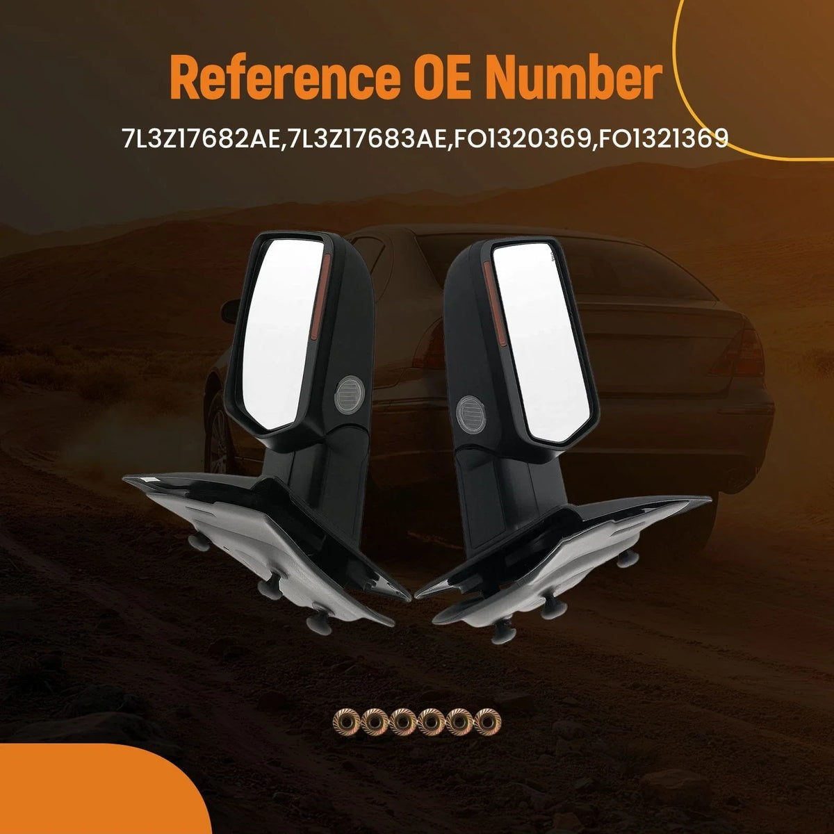 Power Chrome Side View Mirror for Ford F150 (2004–2014) Heated LED Towing