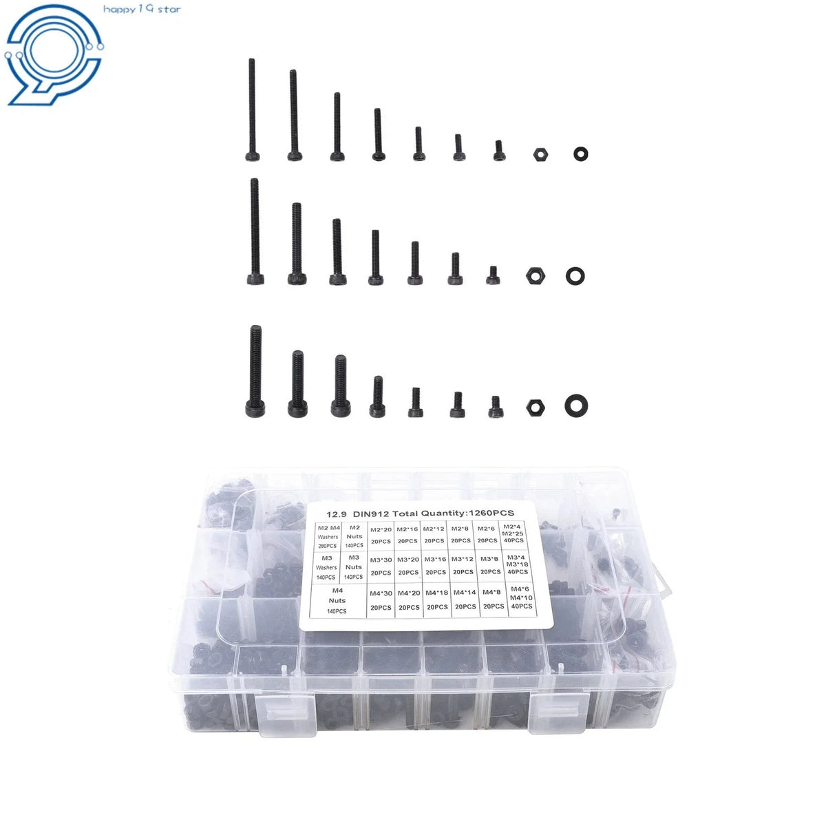 Assorted Metric Bolts 1260 Pieces (4MM to 30MM)