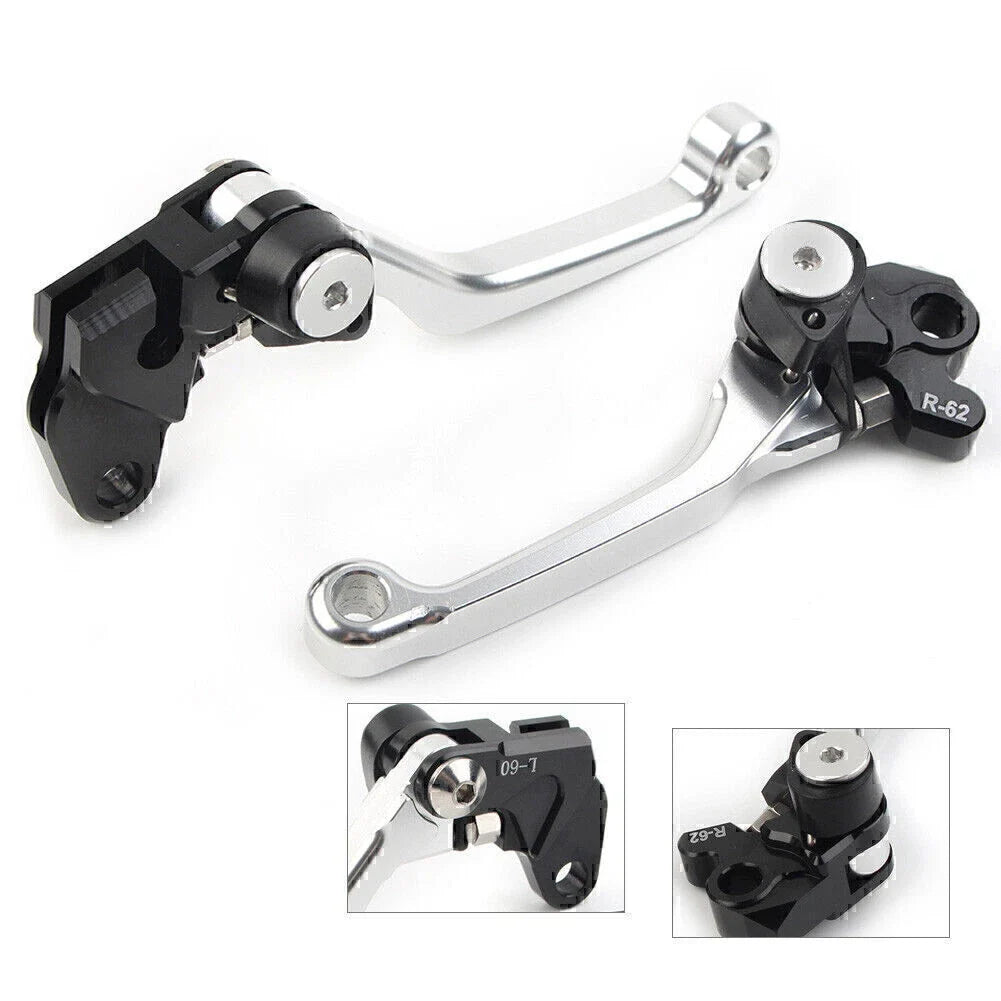 Silver Pivot Brake and Clutch Levers Pair for RM85 RM125 RM250 2001-2023