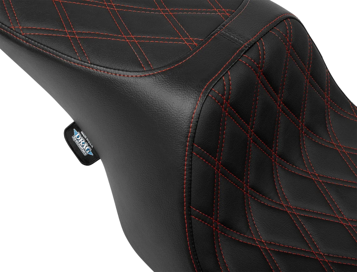 Predator 2-Up Seat for Drag Specialties (Vinyl, Double Diamond, Red)
