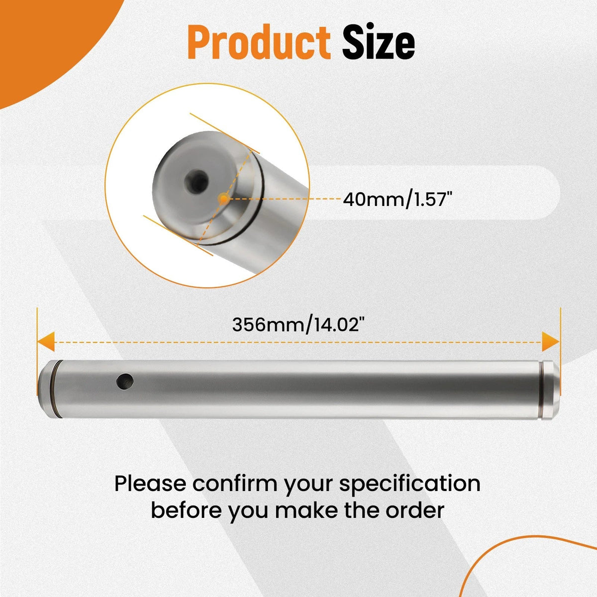 Thumb Pin Main Greaseable for Kubota KX91 KX121 KX71 U35 KX040-4 KX033-4