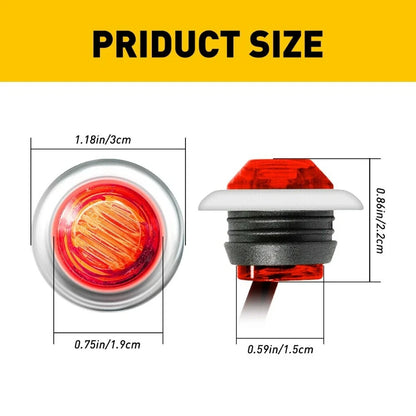 Truck Trailer LED Red Side Marker Lights - 12V