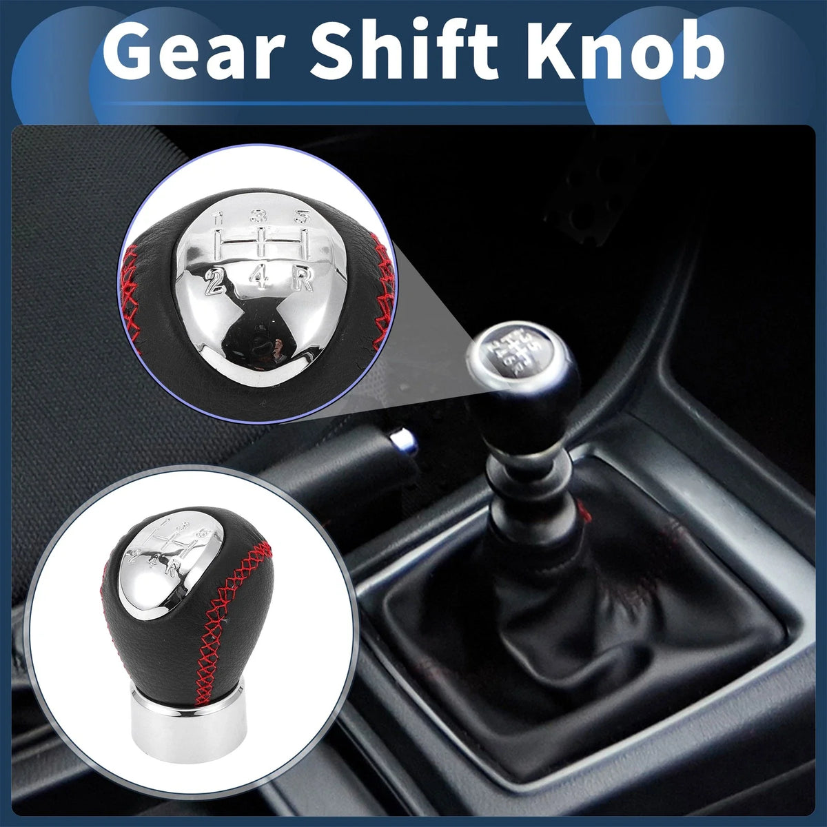 5 Speed Manual Gear Shift Knob for Mazda 3 BK (2003–2008) Plastic Faux Leather