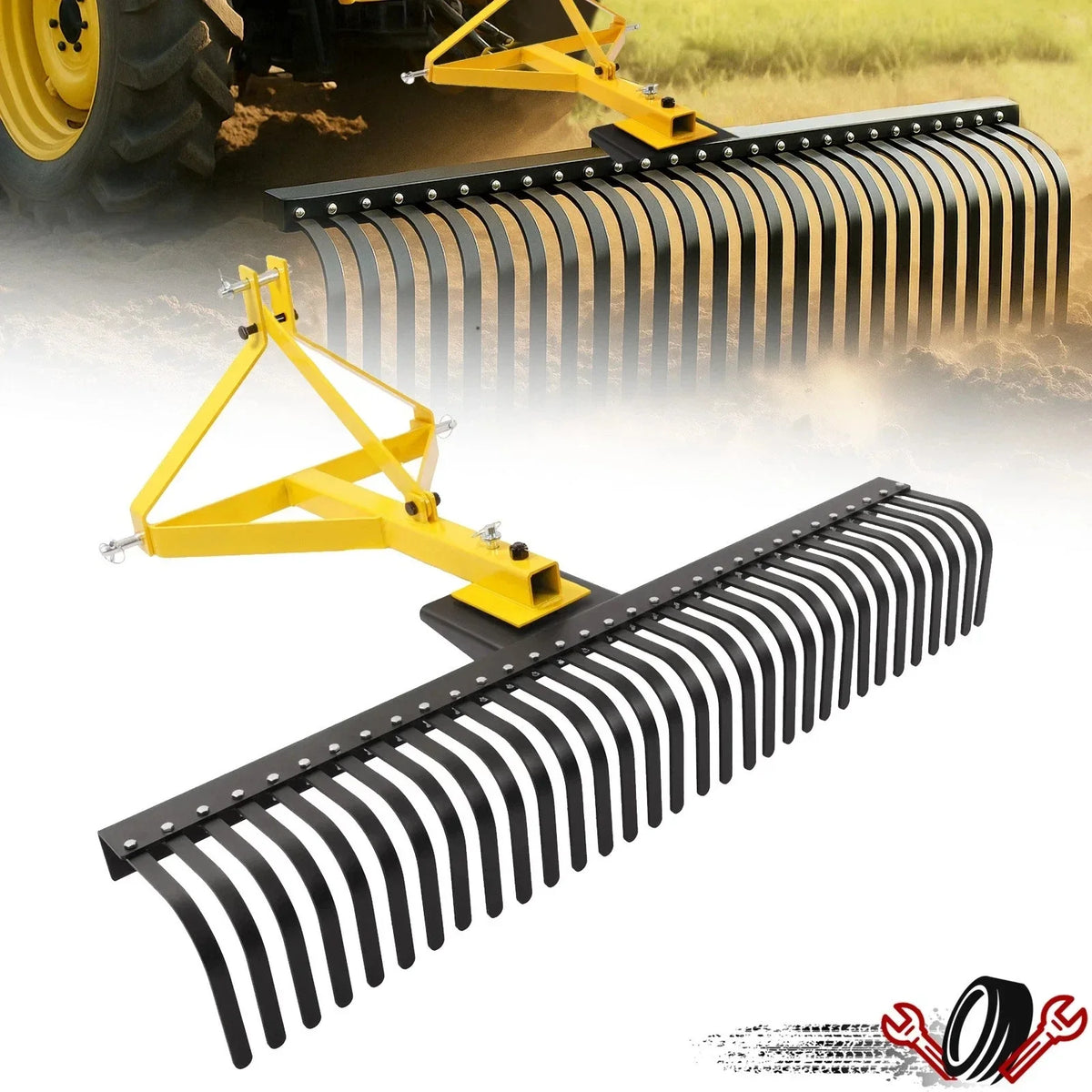 3-Point 60" Landscape Rake for Cat 1 Tractors (Fits Various Models)