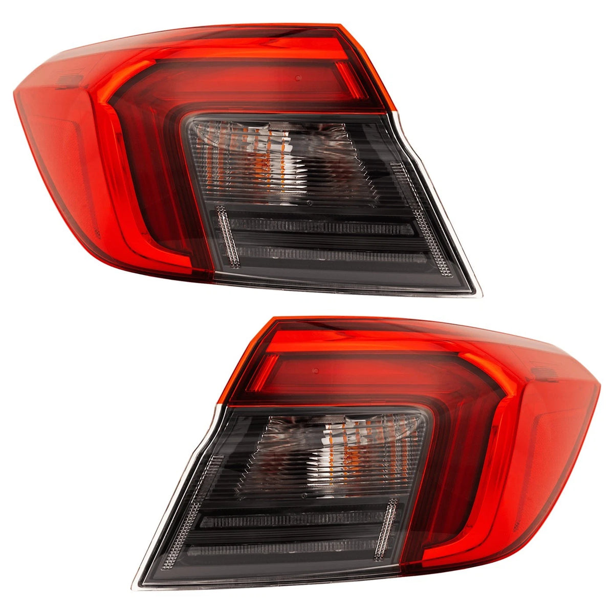 Set of 2 Outer LED Tail Lights for Honda Civic (2022–2024) w/ Bulbs