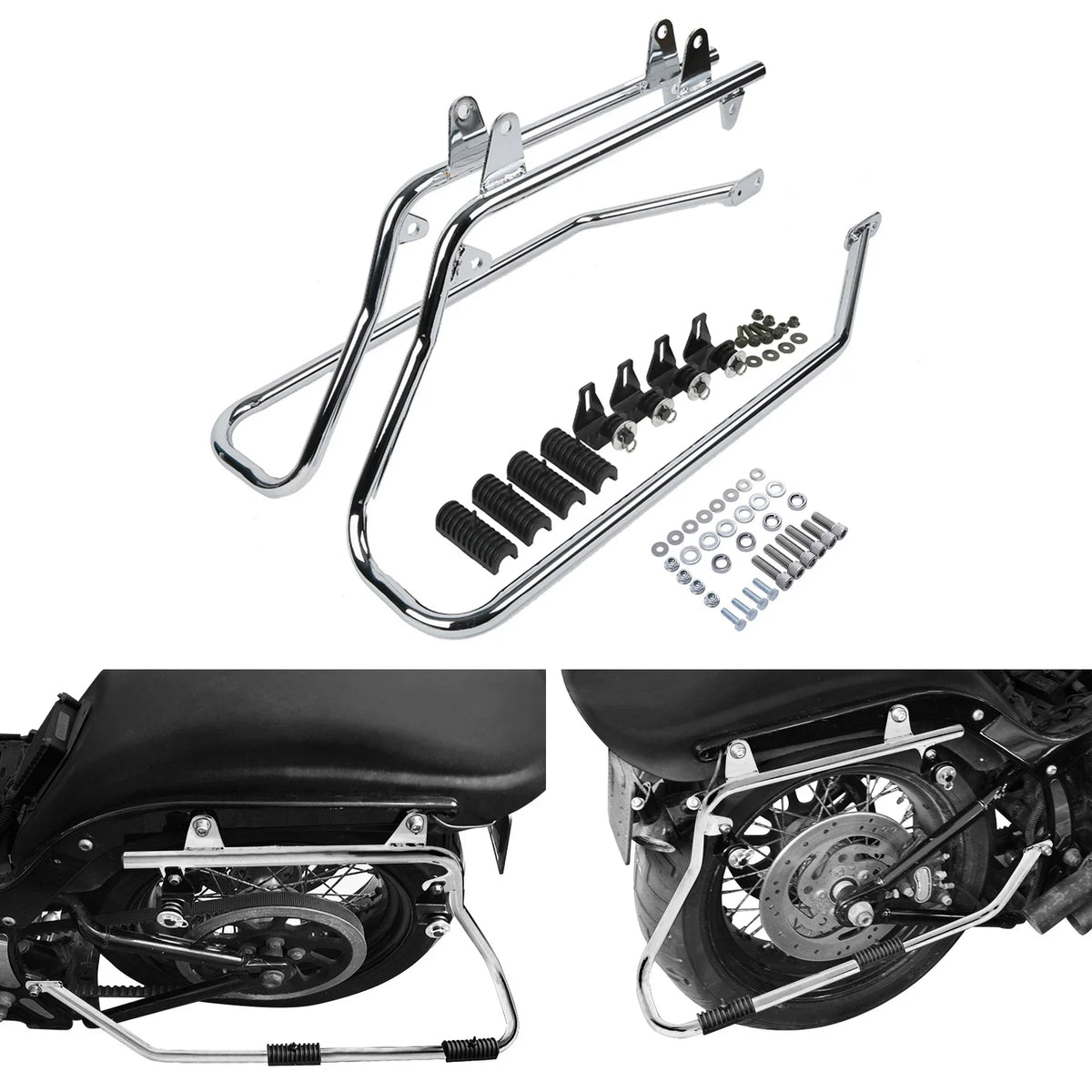 Saddlebag Bracket Conversion Kit for Harley Davidson Softail w/ Hardware