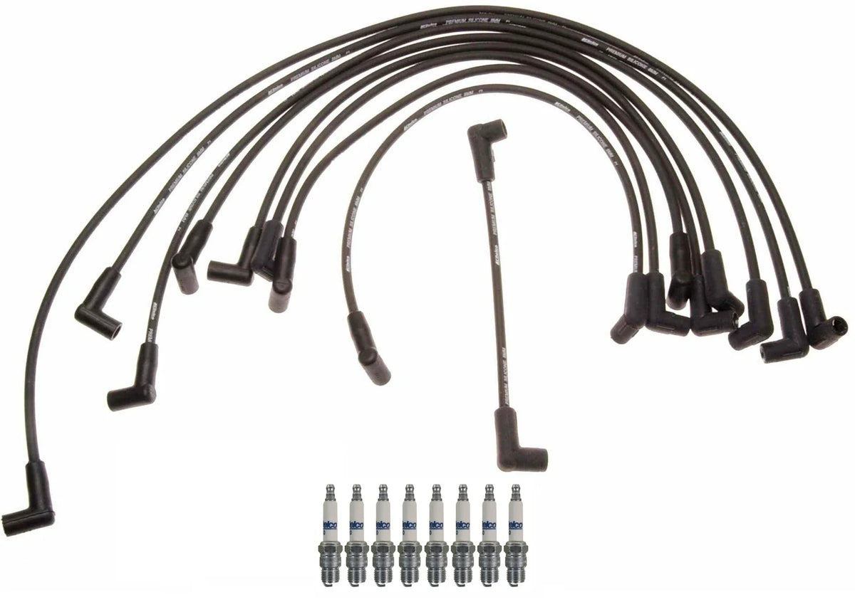 Ignition Wire Set & 8 ACDelco Rapidfire HD Spark Plugs for GM G10 C15 V8