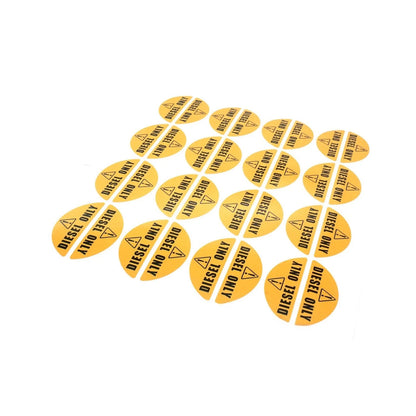 Vinyl Laminate Diesel Only Stickers for Fuel Door - 16 Pairs