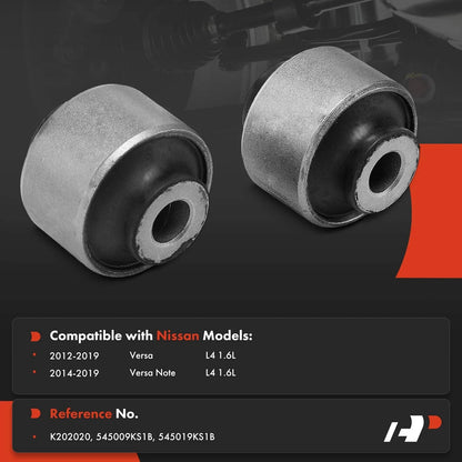 Pair of Control Arm Bushings for 2010–2019 Nissan Versa