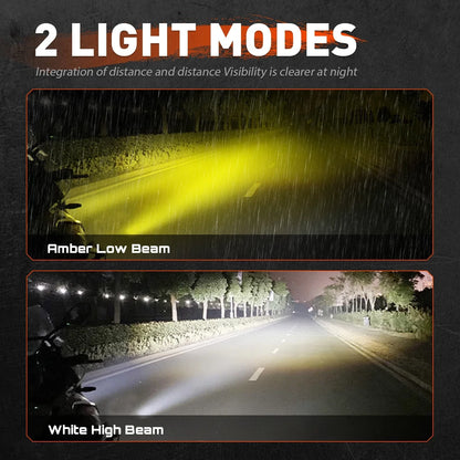 2X Motorcycle LED Spot Lights - Auxiliary Headlights