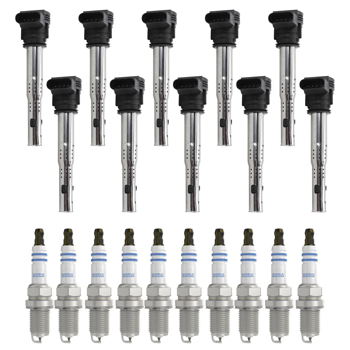 Set of 10 Ignition Coils & Spark Plugs for Audi R8 GT Spyder (2008–2015)