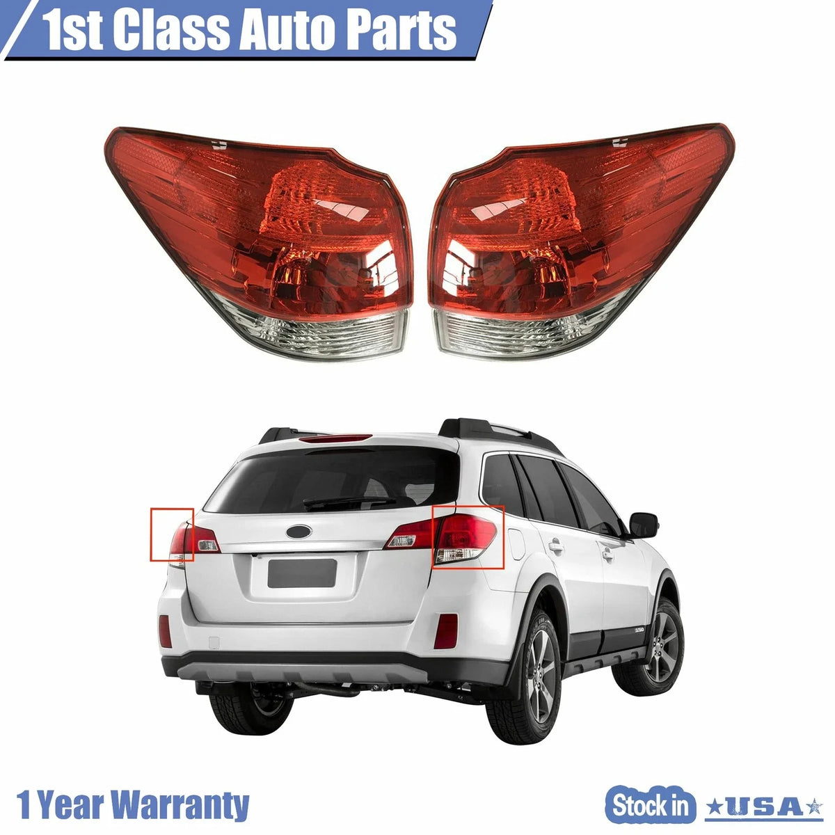 Set of 2 Outer Taillights for Subaru Outback (2010–2014)