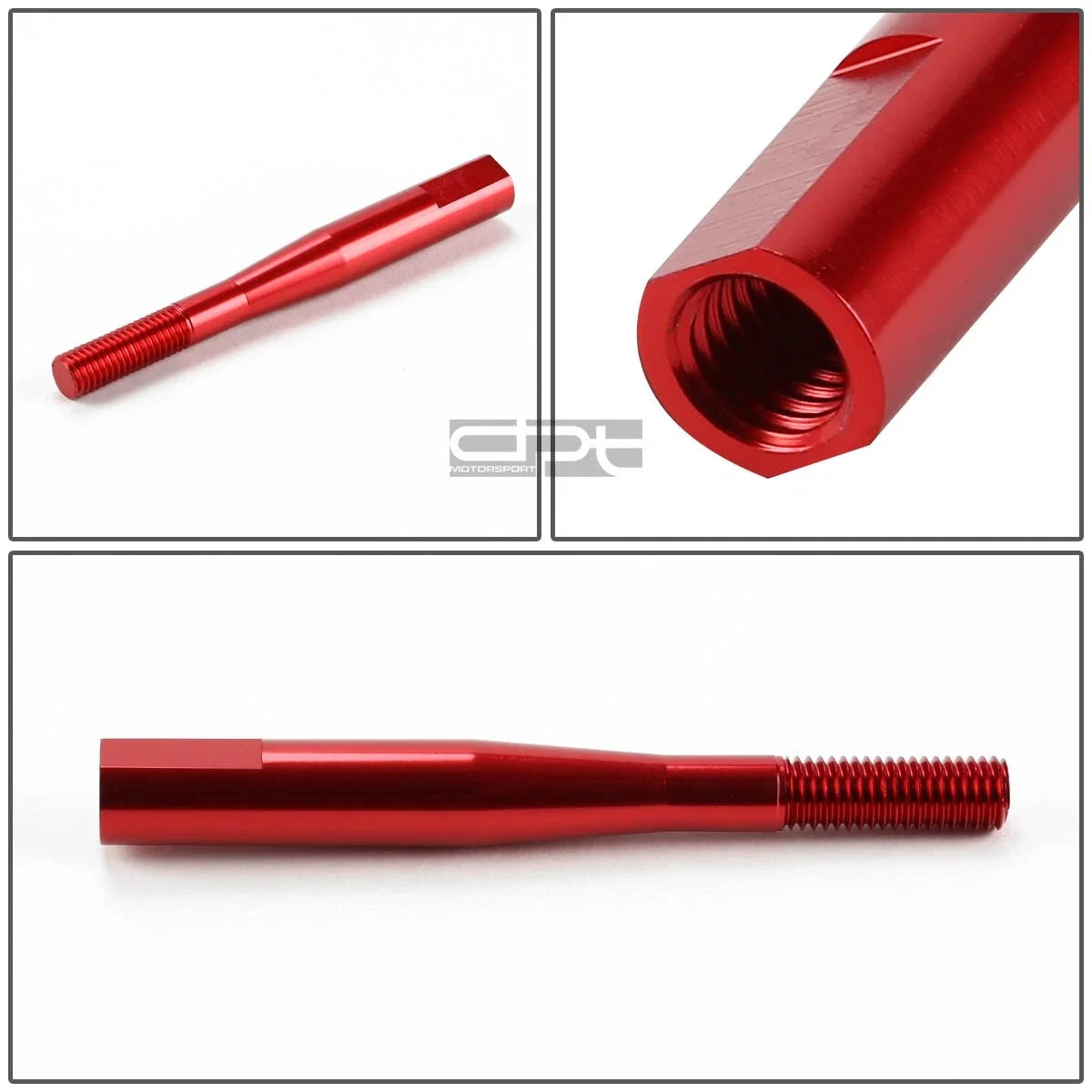 M10 X 1.5 Red Aluminum MT Stick Shifter Lever/Shift Knob 3.5" Extension