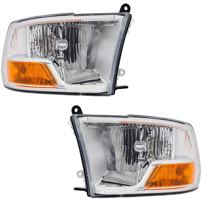 Headlight Set for Ram 1500 (2011–2012) - Driver & Passenger Side, Halogen