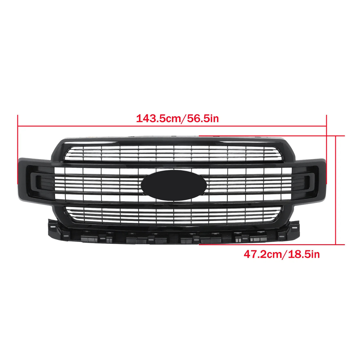 Gloss Black Front Bumper Grille for Ford F-150 (2018–2020)