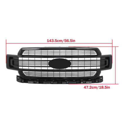 Gloss Black Front Bumper Grille for Ford F-150 (2018–2020)