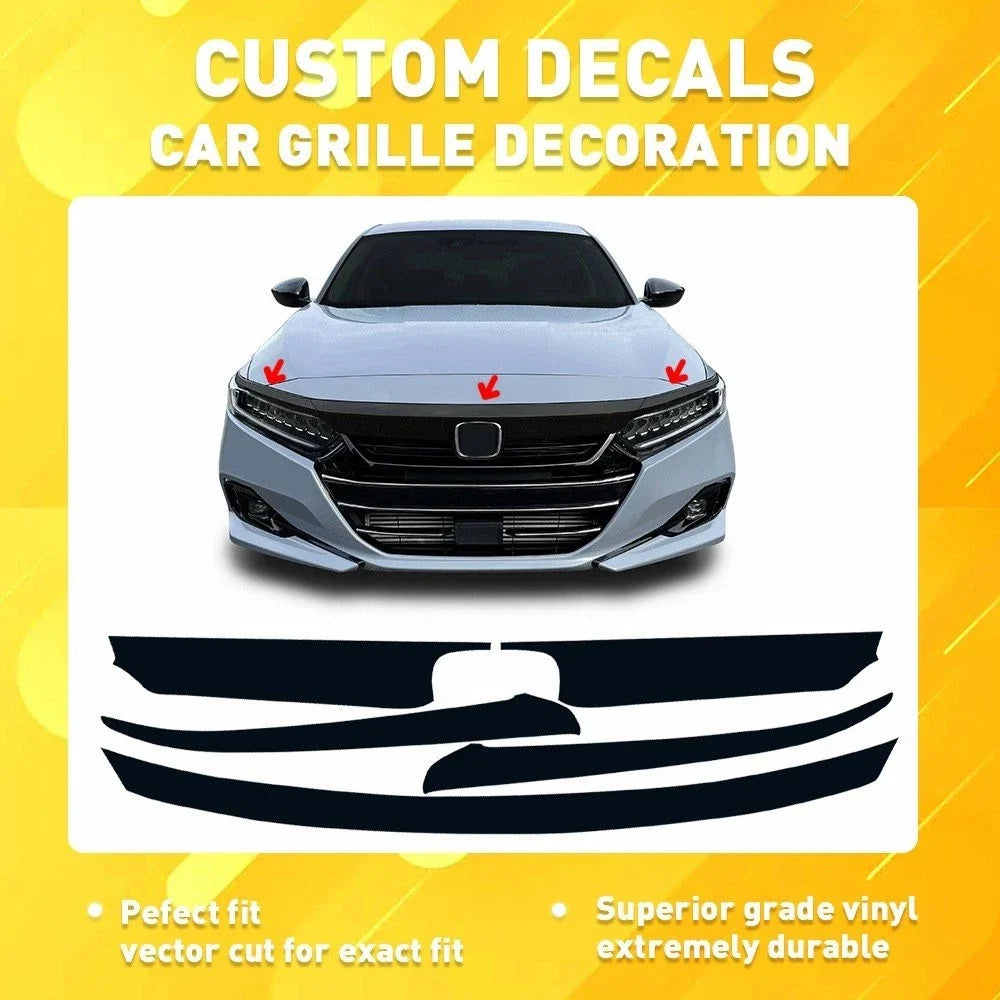 Chrome Delete Front Grille Vinyl Trim for Honda Accord 2021-2022