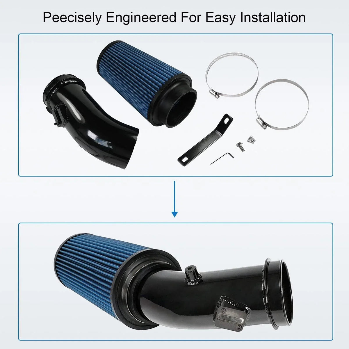 Oiled Filter Cold Air Intake Pipe Kit for 6.7L Ford Powerstroke 2011-2016