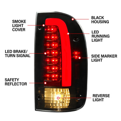 LED Smoke Replacement Tail Lights for Tacoma (1995-2000)
