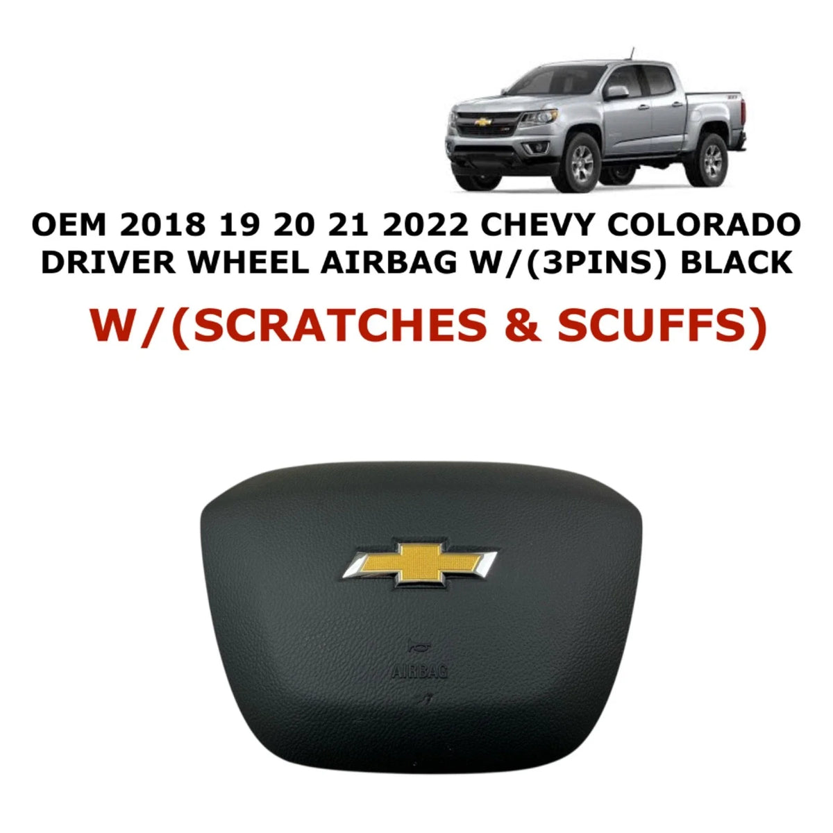 Driver Wheel Airbag BLACK 85132064 for 2018–2022 Chevy Colorado