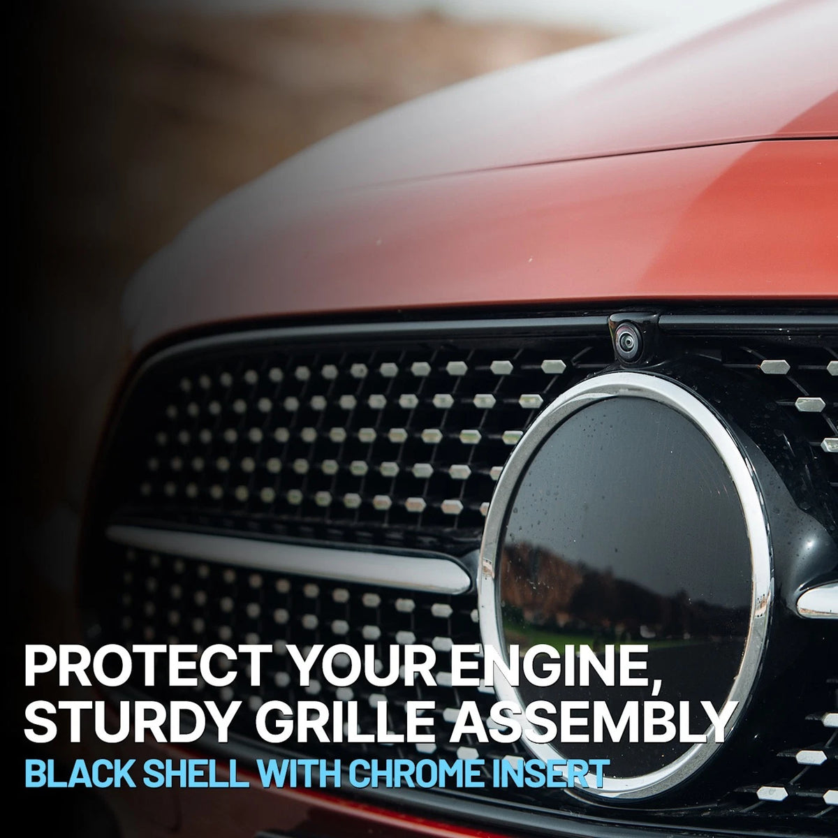 Grille for Mitsubishi Lancer (2008–2012, 2014–2015) Chrome Shell, Black Insert