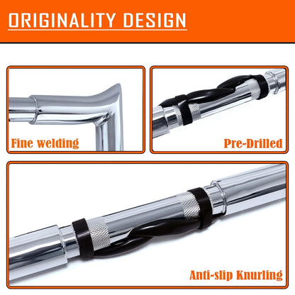16" Prewired Drilled 25mm Ape Hanger Handlebar for Harley Road King (2014–2015)