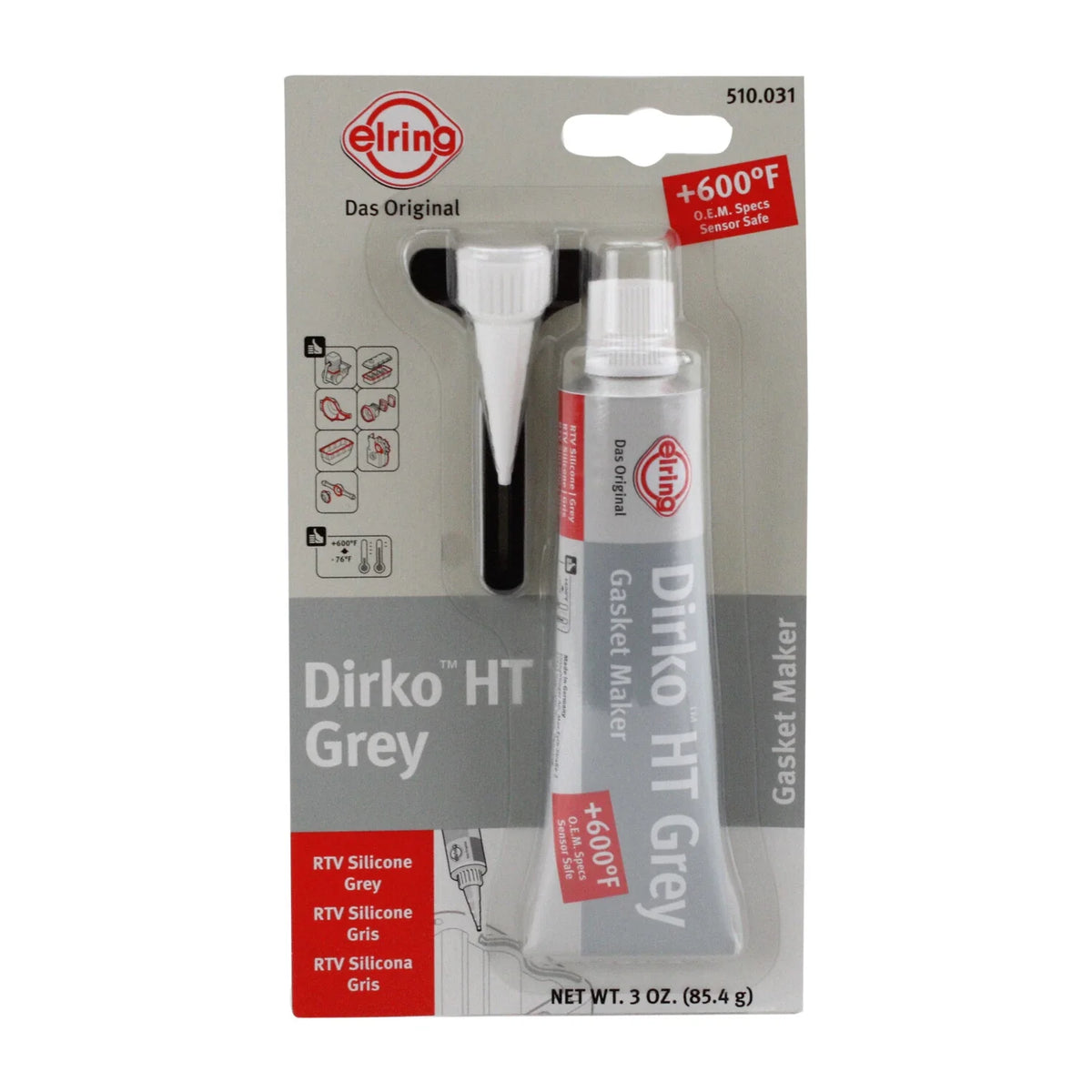Elring Dirko Grey Silicone High Temp Gasket Sealing Compound for