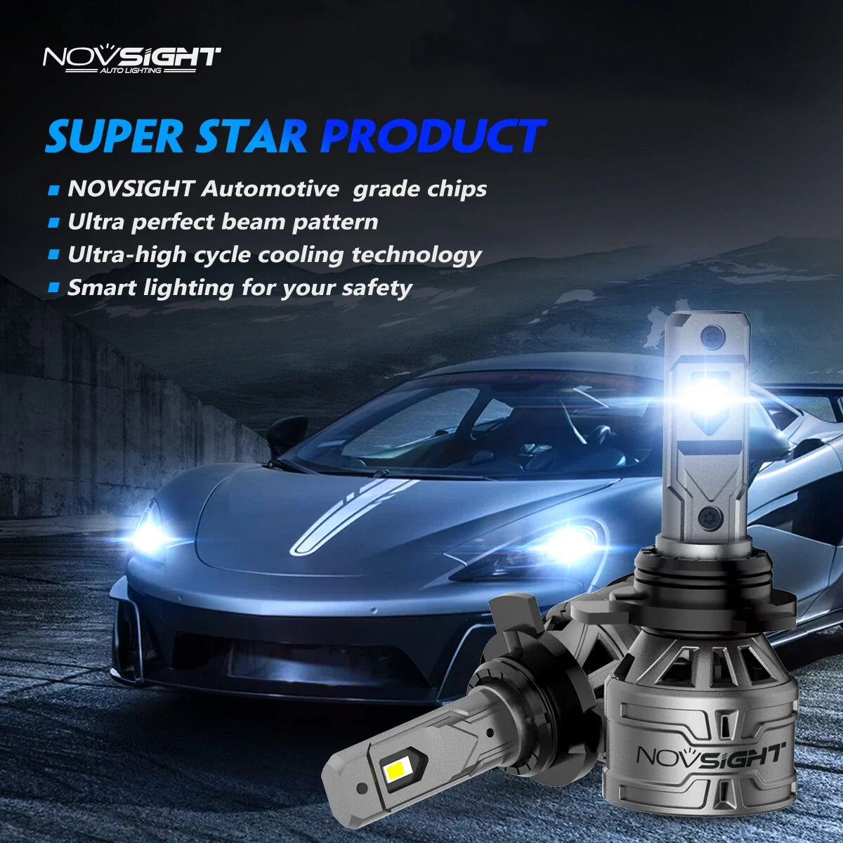 High/Low Beam 9012 HIR2 LED Headlight Bulbs 6500K - 2 Pack