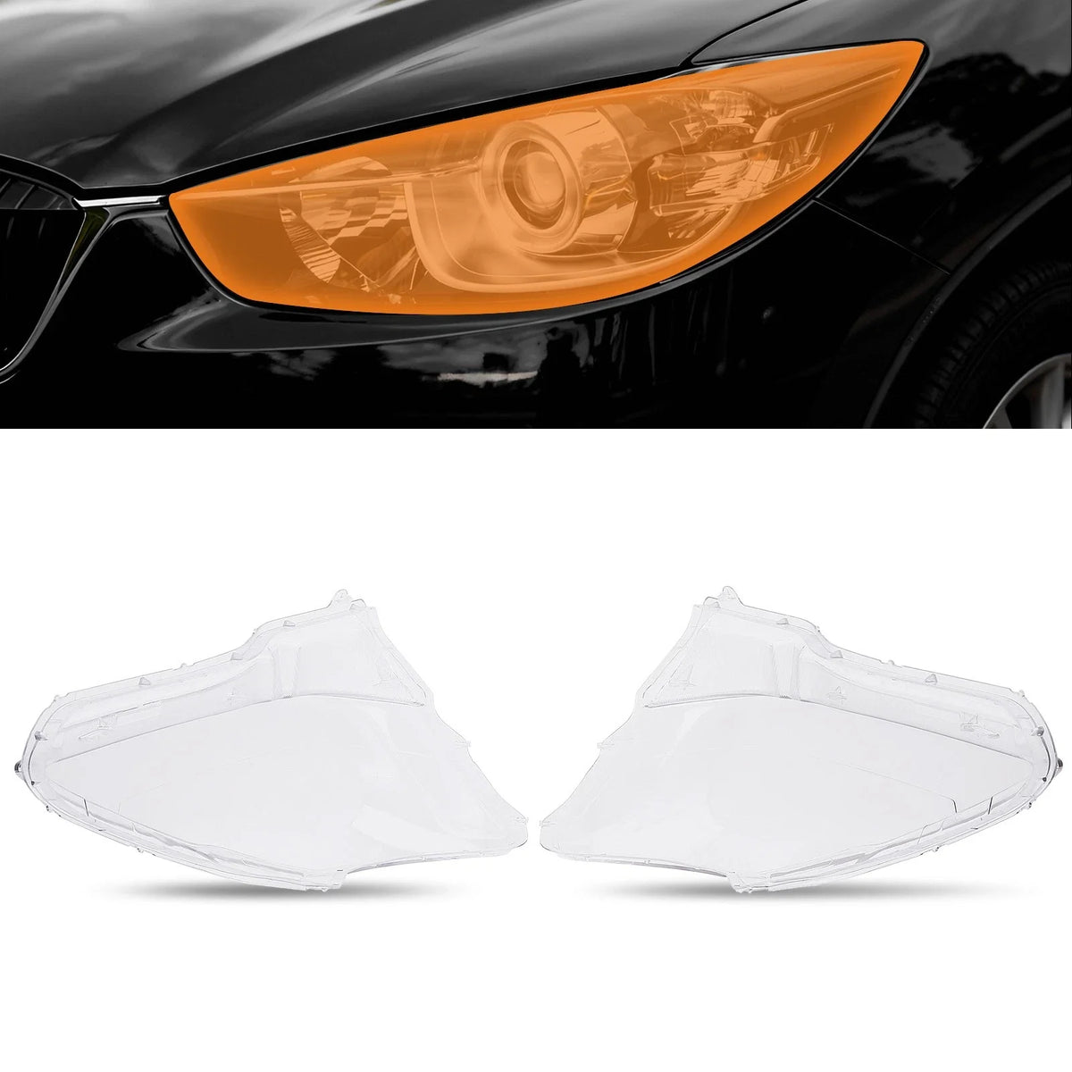 Polycarbonate Headlight Lens Cover Pair for Lexus IS 2006–2013 Clear
