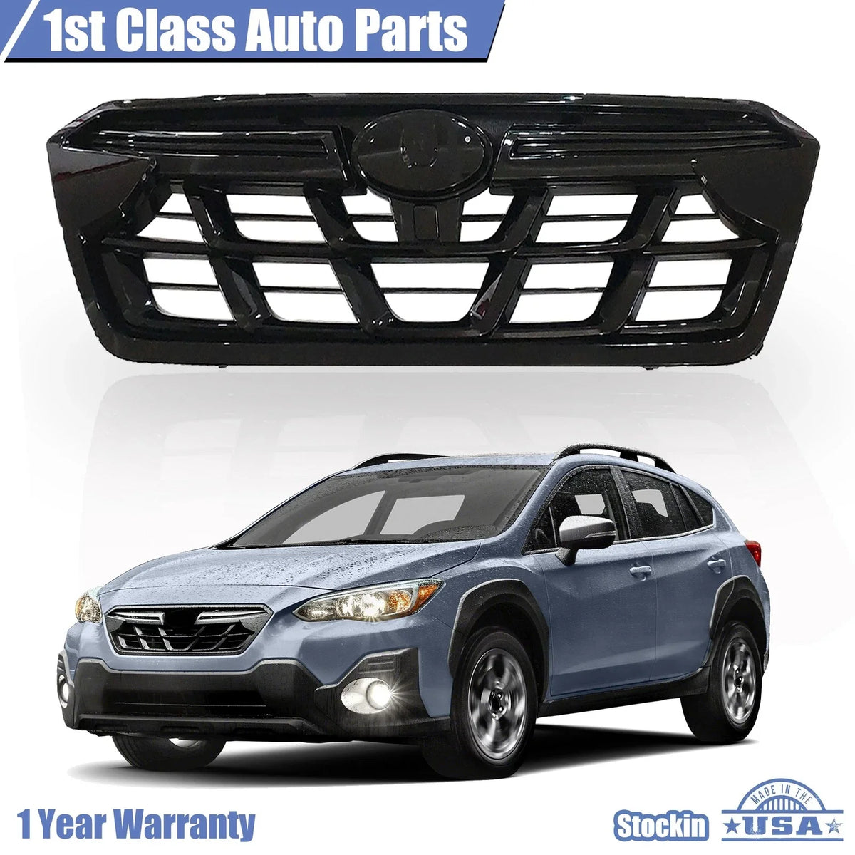 Front Bumper Grille for Subaru Crosstrek (2021–2023) Black Trim