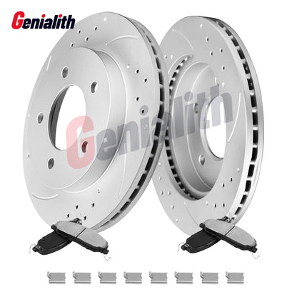 Ceramic Pads with Front Brake Rotors for 2011-2014 Ford Mustang Base
