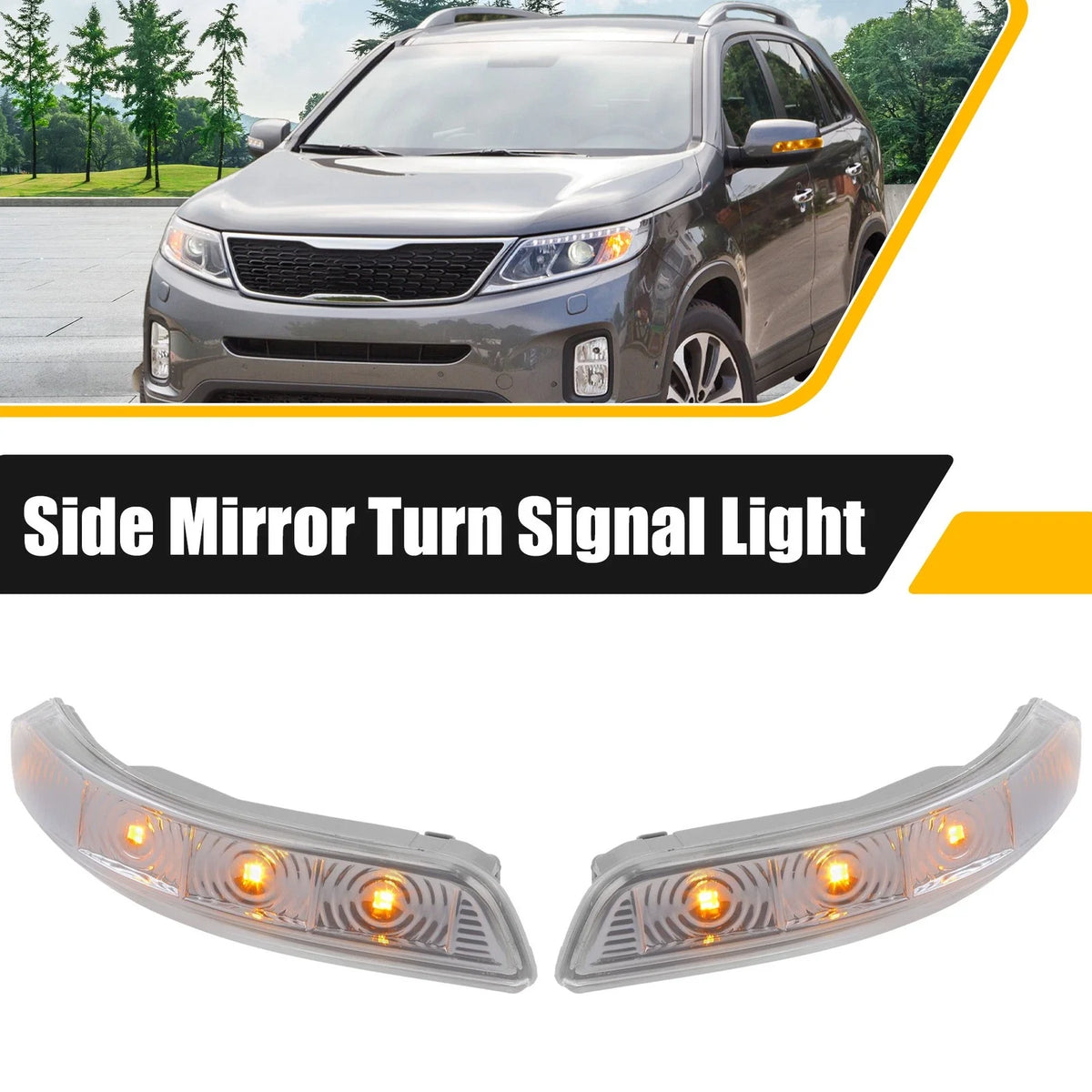 2X LED Mirror Turn Signal Light for Kia Sorento (2011–2016) 87613-2P000 87623-2P000