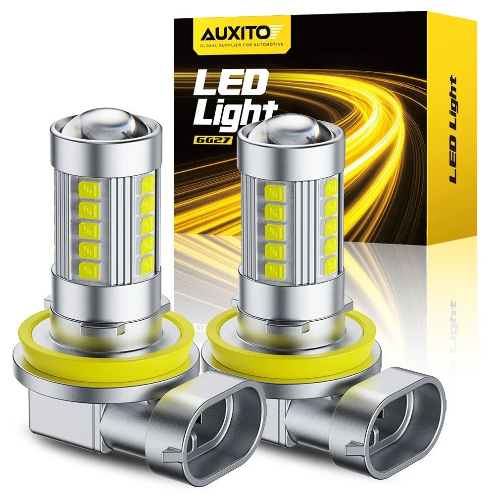 2X LED Headlight Bulbs for H11 H9 H80 (CANBUS, 6500K White)