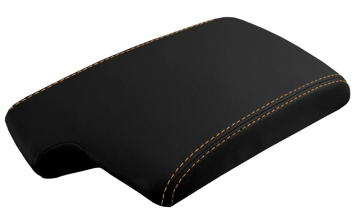 Leather Console Lid Armrest Cover for BMW E90 (2005–2013) Orange Stitch