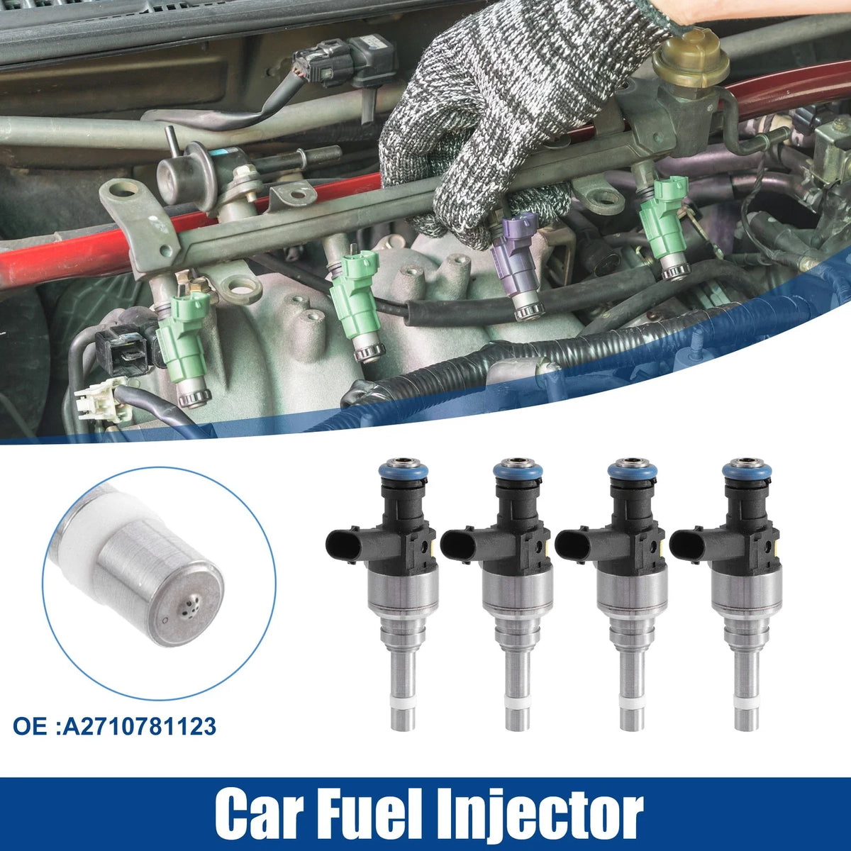 Set of 4 Fuel Injector Nozzles for Mercedes-Benz C 250 (2012–2015)