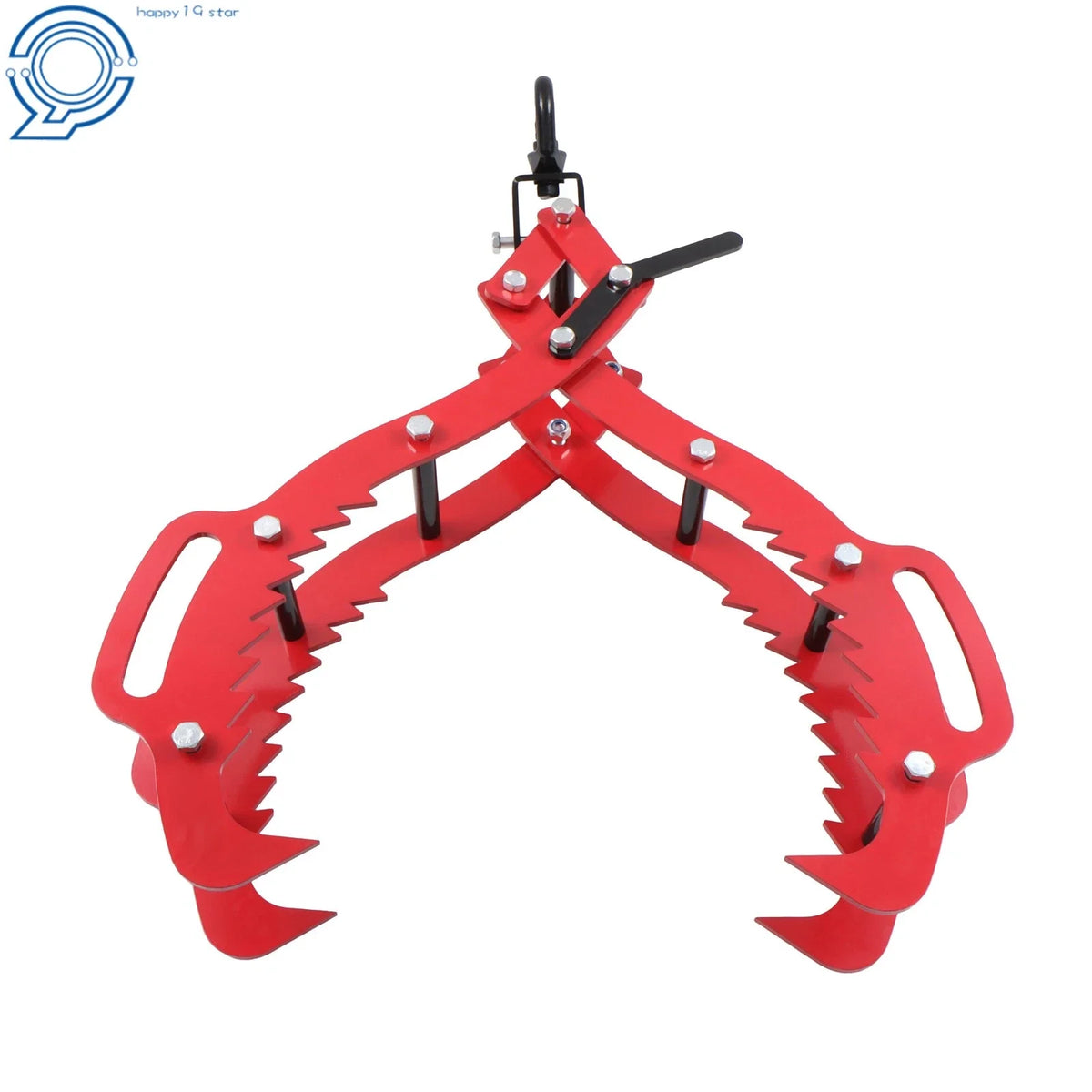 32" Heavy Duty Log Lifting Tongs for Tractor (Adjustable 4 Claw Grapple Hook)