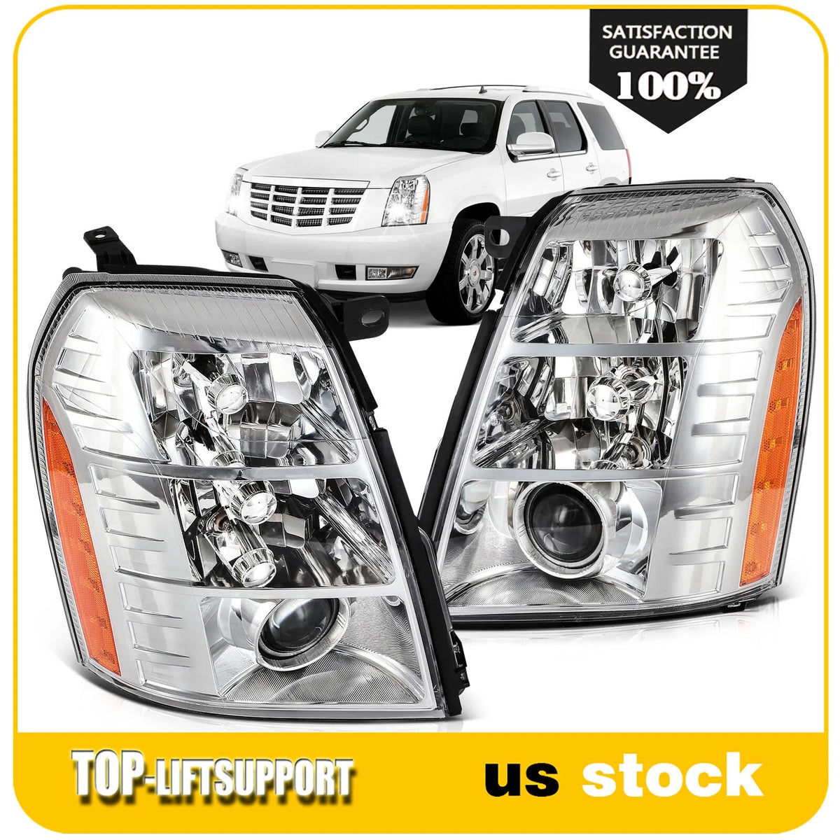 Headlight Assembly for Cadillac Escalade (2009–2014) with HID Bulbs