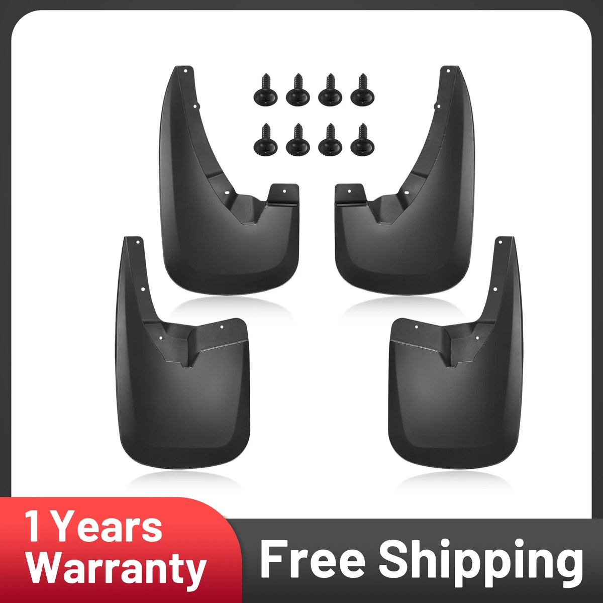 Front & Rear Splash Guards Mud Flaps for Ram 1500 2500 3500 (2009–2018)