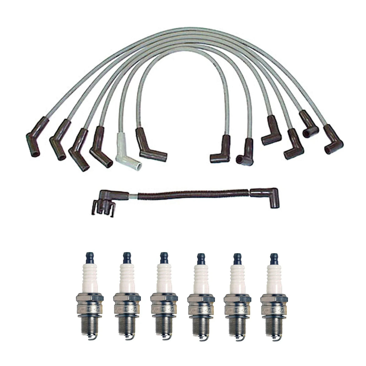 Denso 8mm Wire Set & 6 Iridium Spark Plugs Kit for Mazda B3000 (1994–2006)