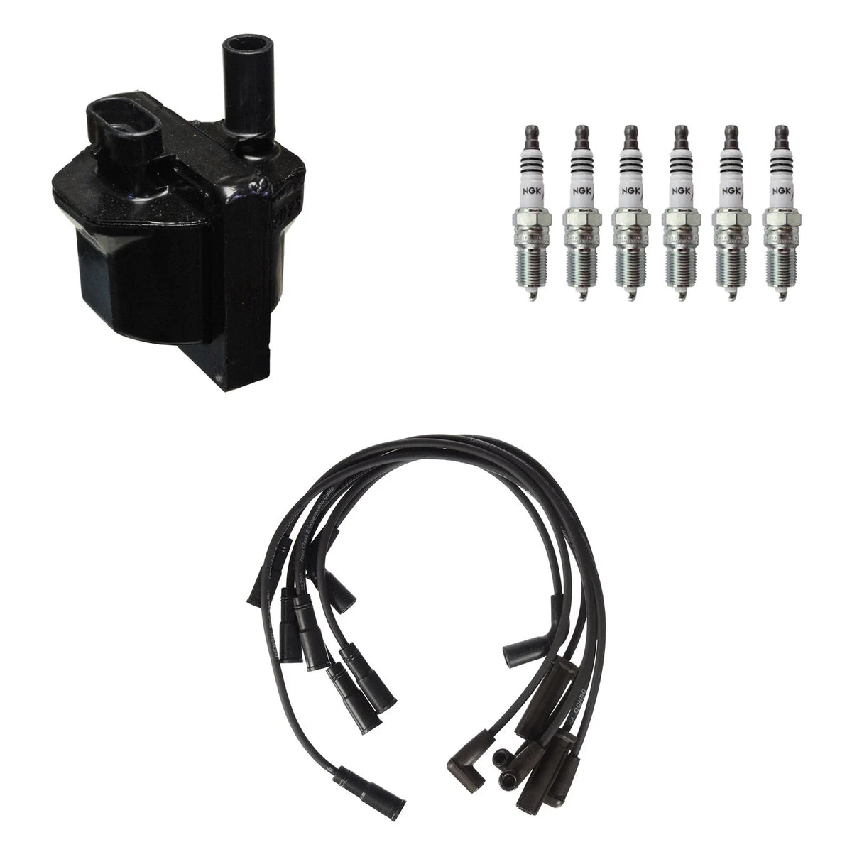 Set of 6 Denso Ignition Coil Wires & NGK Iridium Spark Plugs for Express 1500 (1996–2020)