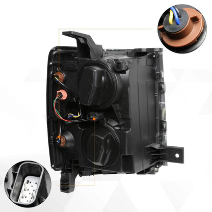 Clear Corner Headlight with Black Housing for Chevy Silverado 2014-2015