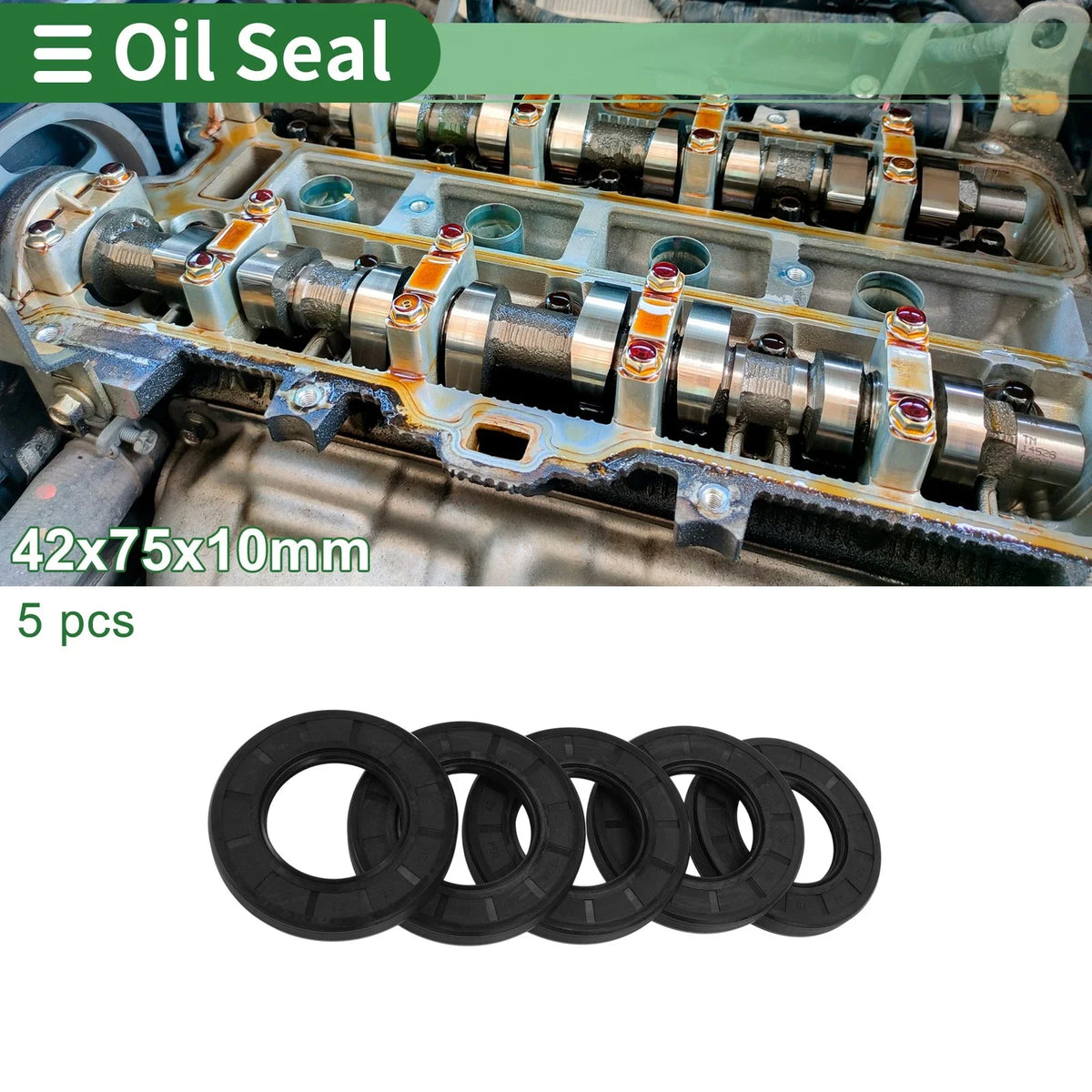 Oil Seal Ring for Various Models (42x75x10mm, NBR Rubber, High Pressure)