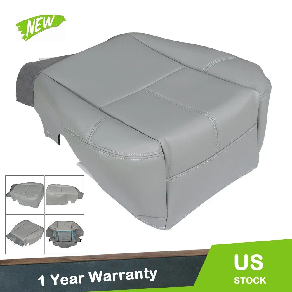 Leather Driver Bottom Seat Cover for Chevy Silverado 1500 2500 3500 (2007–2014)