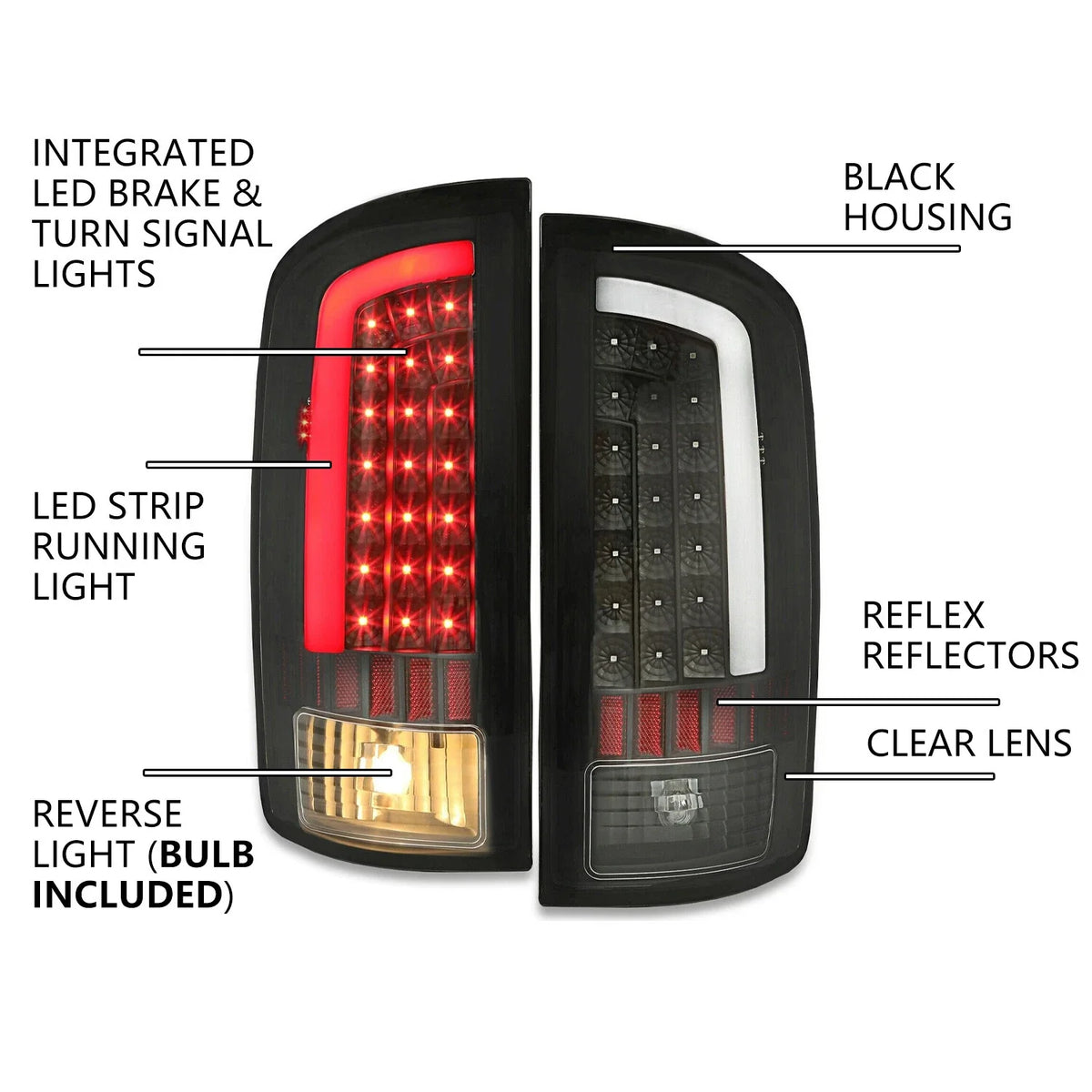 LED Tail Lights for 1500 Dodge Ram (2002-2006) & 2500/3500 (2003-2006)