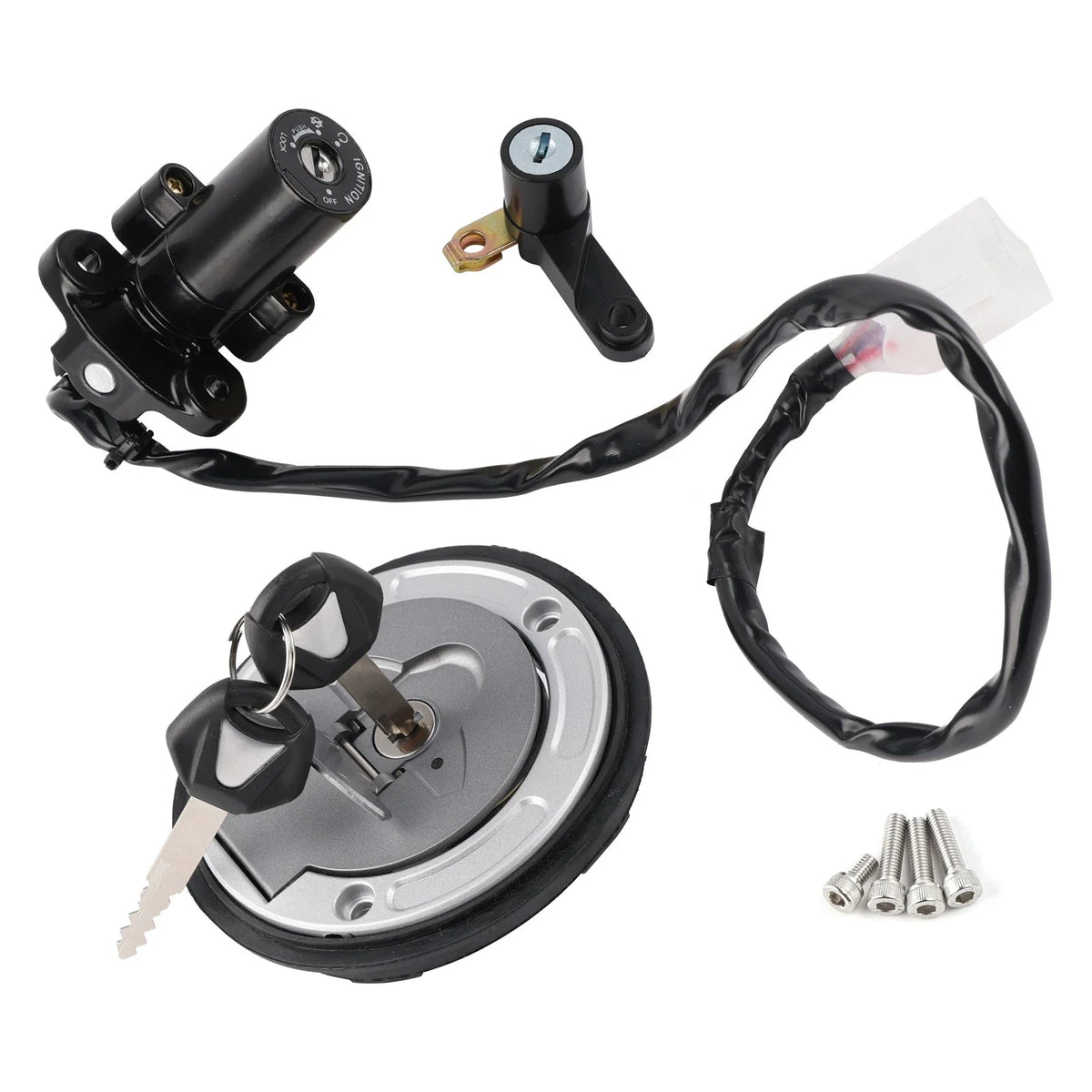 Ignition Key Switch with Fuel Cap & Seat Lock for Yamaha YZF-R3 2019-2024