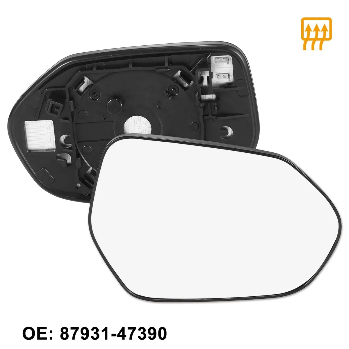 Right Side Heated Mirror Glass with Backing Plate 87931-47390 for Toyota Camry (2018–2023)