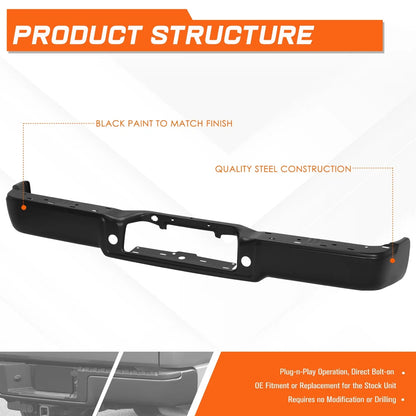 Steel Rear Bumper Face Bar OE for Ford F-150 Lincoln Mark LT 04-08
